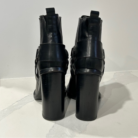 Diesel Black Gold Square-Toe Heeled Harness Ankle Boots - Picture 11 of 16
